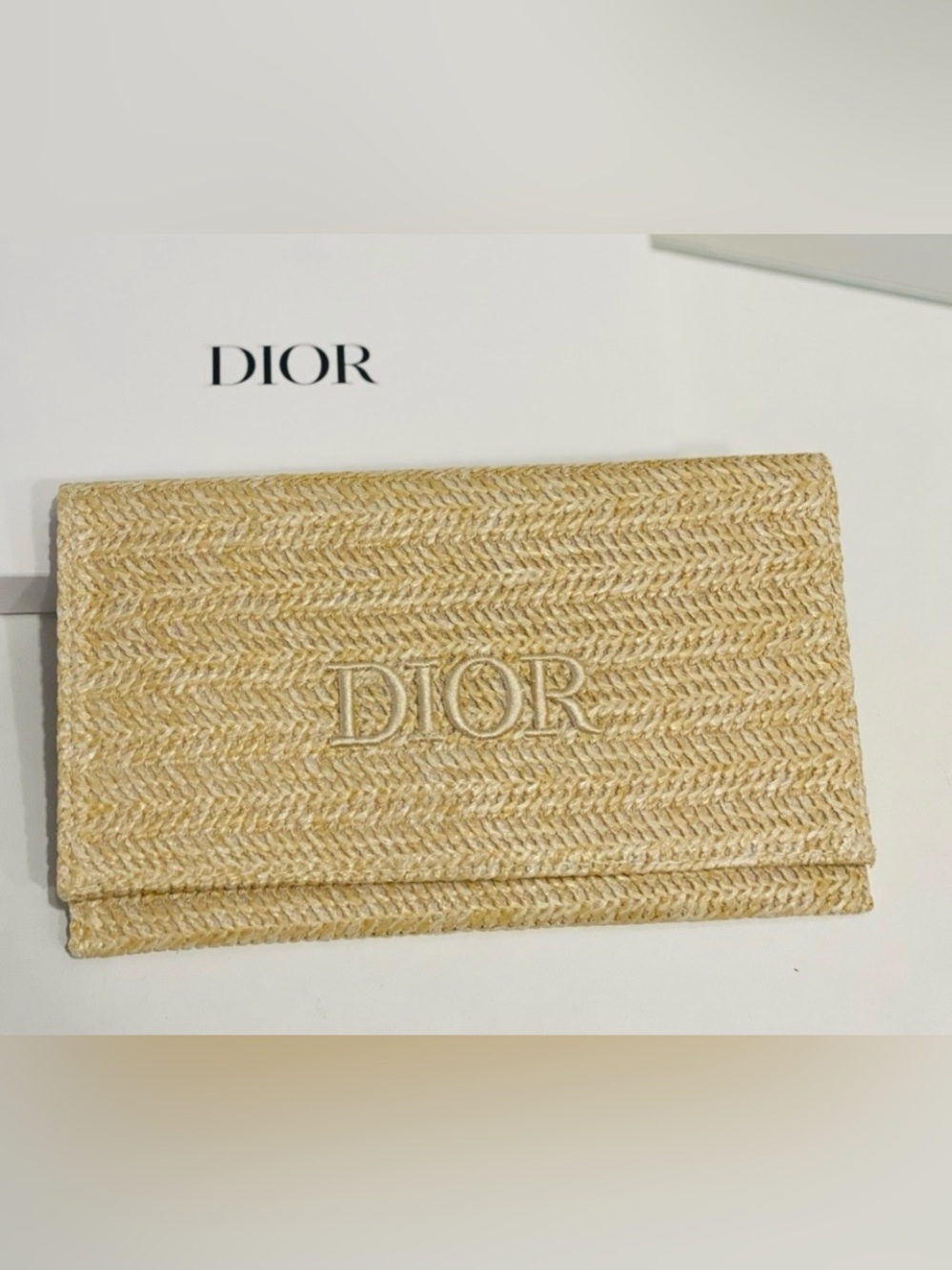 Dior Raffia Clutch